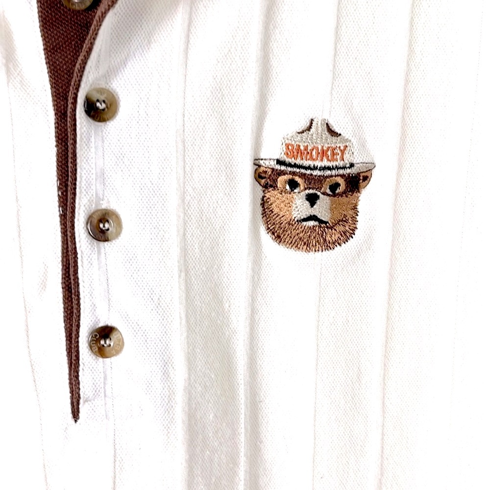 Vintage Cream and Brown Polo Shirt